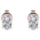 thumbnail image 1 of Pendientes Tipo Botón Solitario JeenMata 4 Puntas con Diamantes Ovalados de 0,38 Quilates Chapado en Oro Rosa de 18 K sobre Plata, 1 of 6