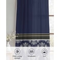 thumbnail image 6 of Boho Navy Blue Flower Sheer Curtains 54 Inch Length 2 Panels Set for Living Room/Bedroom, Abstract Bohemia Pesley Floral Kitchen Curtains Grommet Semi-Sheer Curtains Window Treatments 42"x54"x2, 6 of 7