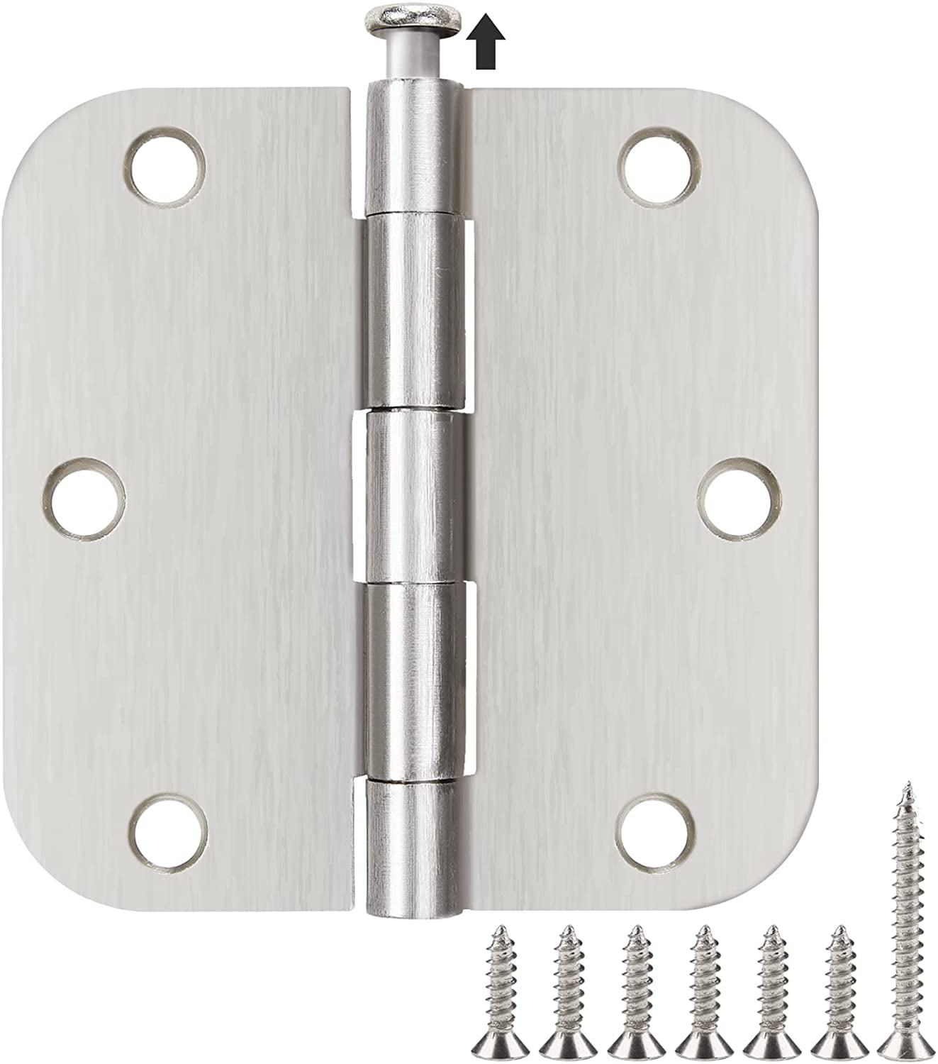18 Pack Door Hinges Brushed Nickel 3.5 inch Interior Door Hinge 5/8” Radius Corners TDCHINGES