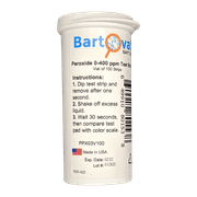Bartovation Hydrogen Peroxide H2O2 Test Strips, 0-400 ppm, 100 Count