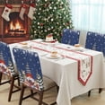 thumbnail image 4 of Christmas Gnome Chair Covers Set of 1 Squirrel Cat Xmas Tree Snowflake Navy Blue Chair Back Covers Stretch Removable Washable Slipcovers Protector for Dining Room Kitchen Party Decor, 4 of 5