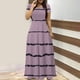 thumbnail image 4 of Vestido de Manga Corta para Mujeres Sexy Impreso Cuello en V Vestido Largo Delgado, Moda de las Señoras para la Primavera Y el Verano, 4 of 5