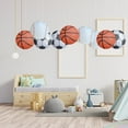 thumbnail image 3 of Dserhfy 5 Pcs/Set Football Paper Lanterns, Hanging Great Fidelity Foldable Round Olive Shape Decoration, Clear Print Reusable Basketball Lantern Ornaments Household Decor Stuff, 3 of 8
