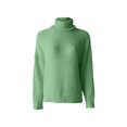 thumbnail image 5 of Women's Solid Color Turtleneck Sweater, Loose Fit Knit Pullover with Long Sleeves, Soft Stretchy High Neck Top, Comfortable Casual Winter Wear for Everyday Outfits and Relaxation Light Green XXXL, 5 of 5
