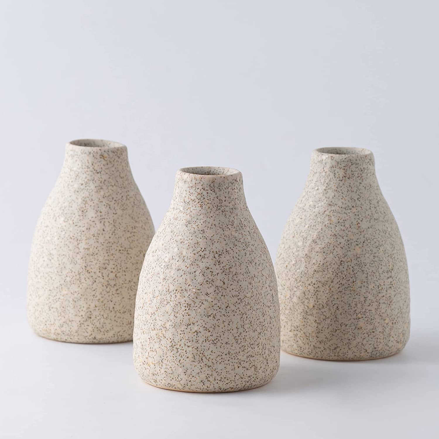 Spring Cream Color Vase Set of 3,Modern Ceramic Vase for Home Décor