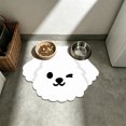 thumbnail image 5 of Dog Head Shaped Pet Feeding Mat 23.6inX15.7in Waterproof Non-Slip Cat Bowl Mat for Small Pets, White, 5 of 6