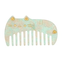 Unique Bargains 1 Pc Vintage Cute Cat Hair Comb Cyan Acetate Sheet