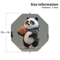 thumbnail image 2 of Honeii Cartoon Pandas Basketball Print Leather Coaster Set of 4, Ideal for Safeguarding Your Furniture from Drinks Spills and Effortless Cleanup-Octagon, 2 of 6