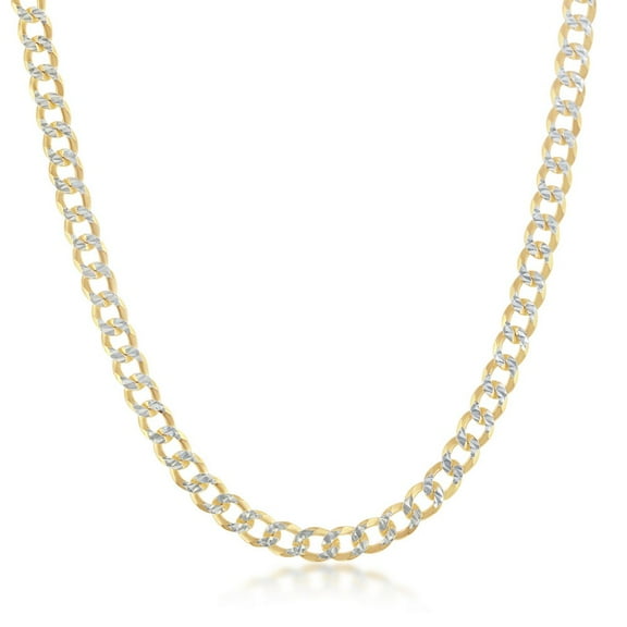 iJewelry2 Gold Plated Sterling Silver 4.2mm Cuban Diamond Cut Chain Necklace 18''