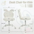 thumbnail image 4 of Guyou Kids Desk Chairs for 8-12, Ergonomic Swivel Study Chair, Kids Computer Chairs with Adjustable Height and 360-degree Swivel for Bedroom, Living Room, Study, Kids Room, White, 4 of 9