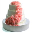 thumbnail image 1 of Cakebon Cake Stands - 12"" Silver With Faux Rhinestones For Cakes And Pastries - Lightweight Polystyrene Foam For Party Sturdy Wedding Cake Stand, 1 of 4