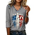 thumbnail image 2 of Fabrcox S-5XL 1776-2026 250 Anniversary USA Shirts Flag Print 3/4 Length Sleeve Womens 4th of July Shirt We the People Celebration Freedom Patriotic Shirts for Women, 2 of 5