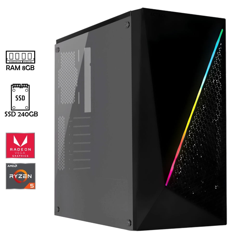PC gamer Ryzen 5 5600G AMD SSD 240GB RAM de 8GB gráficos integrados ...
