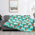 thumbnail image 3 of Salouo Lobsters Of Turquoise Waves Print Throw Blanket Gifts for Women Men Soft Flannel Blanket for Home Living Room Decor Bedroom Blanket Gifts for Mom Dad -50"x40", 3 of 7