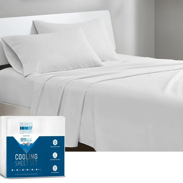 Degrees of Comfort Coolmax Cooling Sheets Set for King Size Bed
