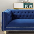 thumbnail image 6 of Better Home Products Luxe Upholstered Velvet Sofa with Gold Legs in Blue, 6 of 11