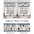 thumbnail image 6 of Navy Blue Coastal Kitchen Curtain Valances for Windows Farmhouse Short Curtains, Ocean Nautical Starfish Coral Striped Rod Pocket Valance Curtain for Bedroom Cafe Living Room 60"x18", 6 of 8
