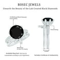 thumbnail image 5 of Lab Created Black Diamond Bridal Ring Set with Moissanite for Women - AAAA Grade - 10 mm, 18K White Gold, US 11.50, 5 of 8