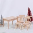thumbnail image 4 of 1Set Dining Table Chair Model 1:12 Dollhouse Mini Wooden Furniture, 4 of 5