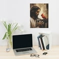 thumbnail image 5 of WFSposter Jesus Canvas Wall Art Jesus with Red Bird Bright Red Picture Print Christian God Poster Cardinal and Jesus Picture for Church Prayer Room, 5 of 5