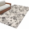 thumbnail image 2 of 3'x5' Area Rugs, Vintage Grey Flower Indoor Outdoor Area Rug for Living Room Bedroom, Farmhouse Botanical Floral Retro Washable Bathroom Rugs Kitchen Floor Carpet Mats Home Decor Aesthetic, 2 of 8