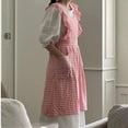 thumbnail image 3 of ZHaobin Vintage Plaid Ruffled Apron Women Baking Art Nail Art Anti Fouling Cover Pure Cotton Home Kitchen Cleaning Apron (pink,OneSize), 3 of 7