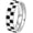 Silver, variant on Unisex Stainless Steel 6mm Unique Irregular Black and White Checkerboard Pattern Signet Ring