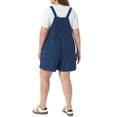 thumbnail image 2 of Agnes Orinda Women's Plus Size Denim Overall Shorts Adjustable Jean Straps Rompers Cropped Jumpsuit with Pocket 2X Dark Blue, 2 of 8