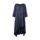 thumbnail image 5 of Vestido de Manga 3/4 para las Mujeres Color Sólido Suelto Lino Irregular Doblado, Casual Cuarto de Manga Vestido para las Mujeres Cuello Redondo Verano Confort Superior, 5 of 7