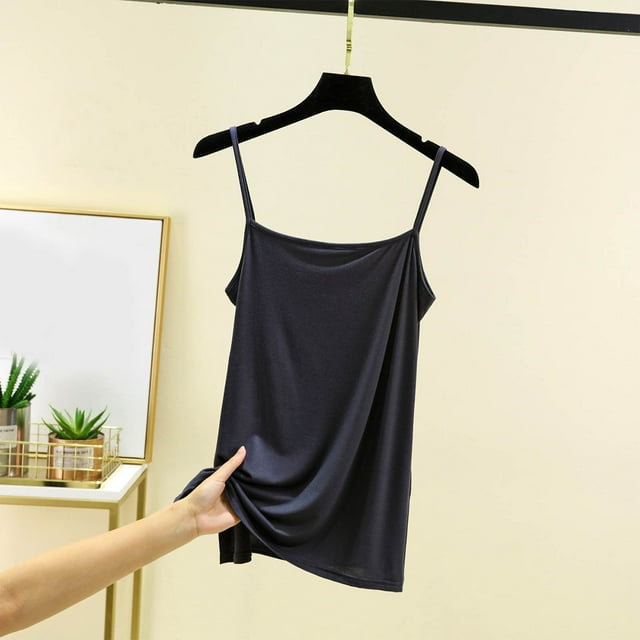 mfyjkho Camisetas Sin Mangas, Camisola De Verano Informal De Color Liso Con Cuello Redondo Y Holgada Para Mujer Tops Casuales Para Mujer Xl
