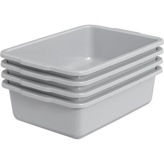 Grey Plastic  Bus Tub, 35 L Plastic Large Bus Box, 4 Packs
