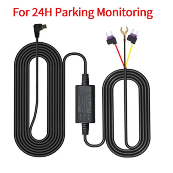 Three Core Step-Down Wire,Mini USB Smart ACC Hardwire Kit for Dash Cam, Enables Parking Mode Monitor, Converts 12V-24V to 5V/2.5A, Low Voltage Protection