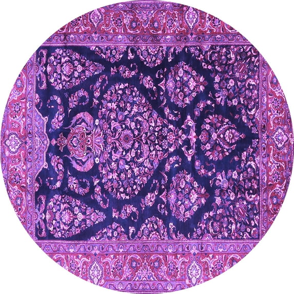 Ahgly Company Indoor Round Persian Purple Traditional Area Rugs, 8' Round