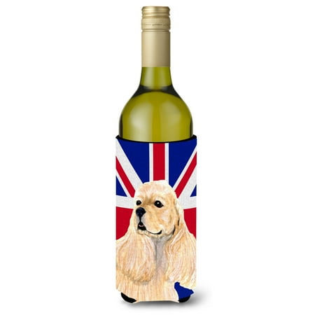 

Carolines Treasures SS4964LITERK Cocker Spaniel Buff with English Union Jack British Flag Wine Bottle Hugger Wine