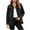 Black, variant on Tqcoqu Women's Solid Long Sleeve Denim Jacket,Lapel Button Down Ripped Distressed Shacket with Chest Pockets
