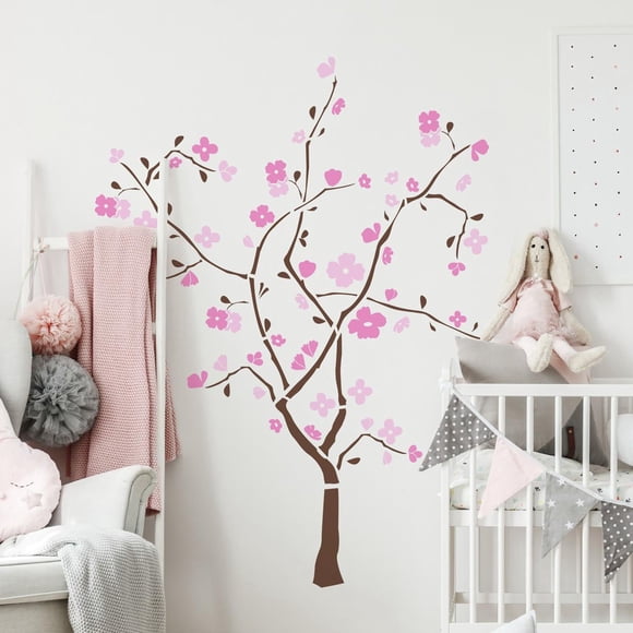 RoomMates RMK1555GM Spring Blossom Peel & Stick Giant Wall Decal, Pink