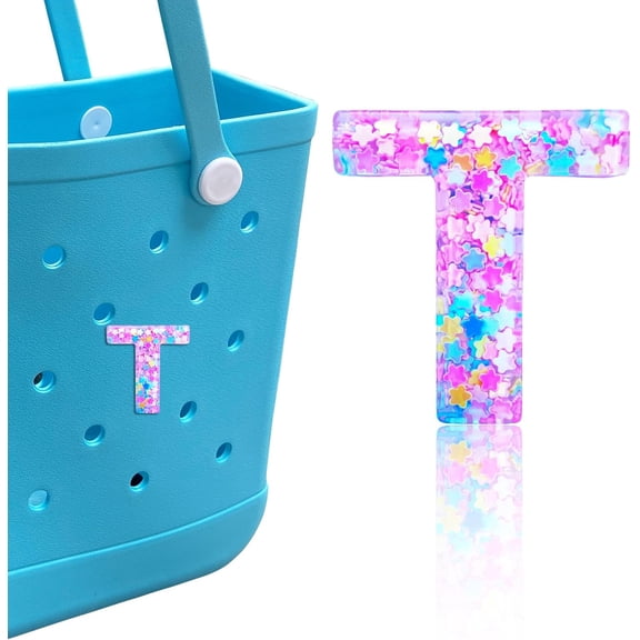 Letter Charms for , Alphabet Sequin Lettering Accessories Charms for Bogg and Simply Southern Bag, Insert Decorative Letters Charm for Handbag Beach Tote Bag.