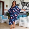thumbnail image 4 of DISNIMO Butterfly Printed Kaftan Dress for Women V Neck Long Cover Ups Batwing Sleeve Beach Bikini Coverups for Swimsuit Casual Loose Caftan Dresses for Party Pool Beach, 4 of 7