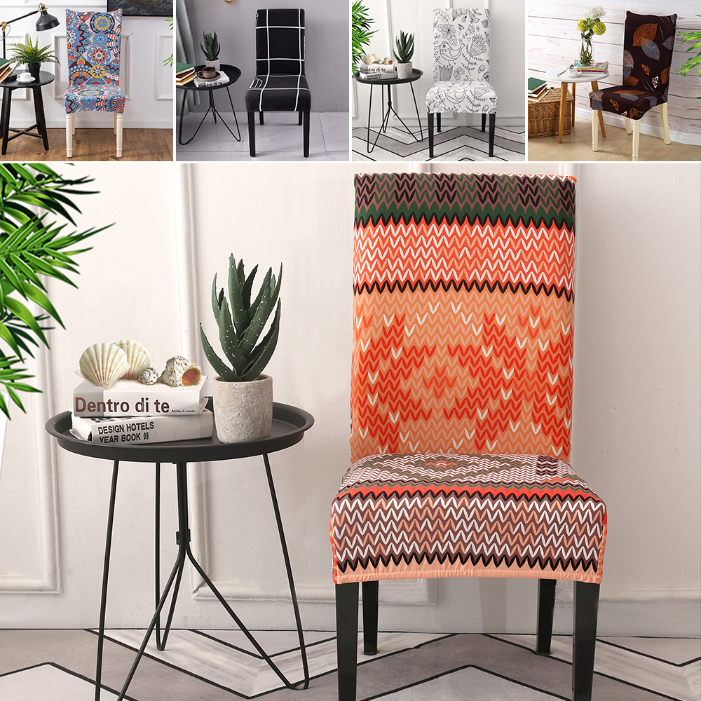 Printed Dining Chair Slipcovers, Removable Washable Soft Spandex