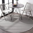 thumbnail image 3 of SAFAVIEH Hampton Duana Striped Indoor/Outdoor Area Rug, Black/Grey, 6'5" x 6'5" Round, 3 of 9