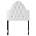 thumbnail image 3 of Contemporary Modern Urban Designer Bedroom Twin Size Tufted Headboard, Velvet Fabric, White, 3 of 5