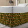 thumbnail image 1 of Kente Pattern Bed Skirt, Exotic Vertical Borders from Angola Nigeria Cultures Print, Elastic Bedskirt Dust Ruffle Wrap Around for Bedding Decor, 4 Sizes, Multicolor, by Ambesonne, 1 of 2
