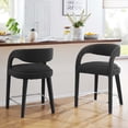 thumbnail image 2 of Counter Stool Chair, Black, Fabric, Bar Pub Cafe Bistro Dining Kitchen Hospitality Restaurant, Modern Contemporary HB35928, 2 of 10