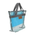 thumbnail image 4 of Here's a polished product description for your **Large Capacity Mesh Tote Bag with Zippered Pocket – Sky Blue**:\n\n \n\n### **Large Capacity Mesh Tote, 4 of 5