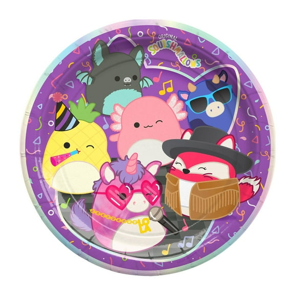 Club Squishmallows Plates 9in 24 Count - Squishmallows Party Decorations