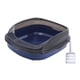thumbnail image 2 of Caja de arena para gatos, suministros para mascotas, orinal abierto para gatitos, caja de arena semicerrada para gatos, mascota azul oscuro grande, 2 of 9