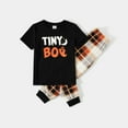 thumbnail image 5 of PatPat Halloween Pajamas Family Mtaching Letter Print Shirt Plaid Pants Pajamas Sets for Kids Girls Boys Girls Boys, Black, 3-4 Years, 5 of 9