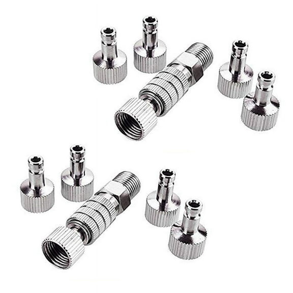 Airbrush Quick Disconnect Coupler Release Fitting Adapter with 10 Male Fitting, 1/8 INCH M-F