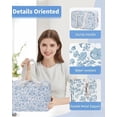 thumbnail image 4 of Travel Toiletry Bag Women Large Cosmetic Bag Travel Makeup Bag Organizer Medicine Bag for Toiletries Essentials Accessories, Blue Flower, 4 of 7