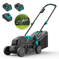 Mightymow 20V Electric Lawn Mowers,  13" Cordless Lawn Mower, 5 Heights Adjustment, with 2*4.0Ah Battery and Charger, for Garden/Yard/Farm